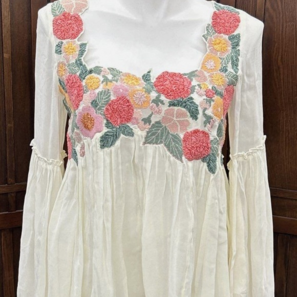 Free People Madeline Tunic in Cream Combo Sz M NWT $168R - Picture 7 of 13